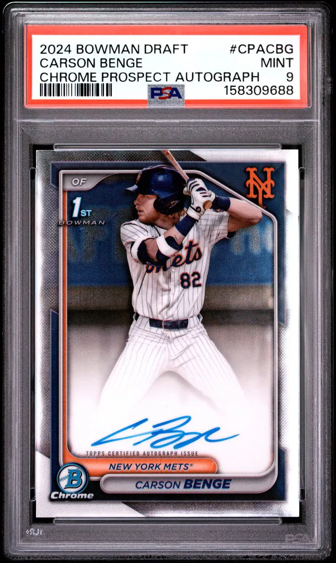 2024 #CPACBG CARSON BENGE PSA 9 Bowman Draft Chrome Prospect Autographs