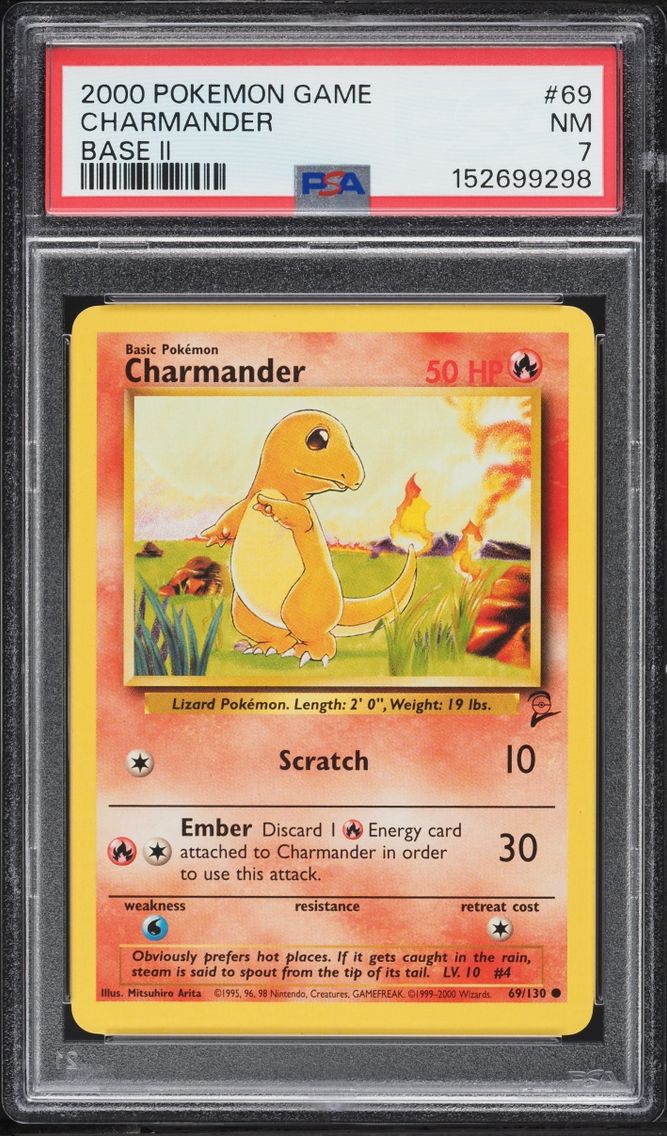 2000 Pokemon Base Set 2 Charmander #69 PSA 7 NRMT