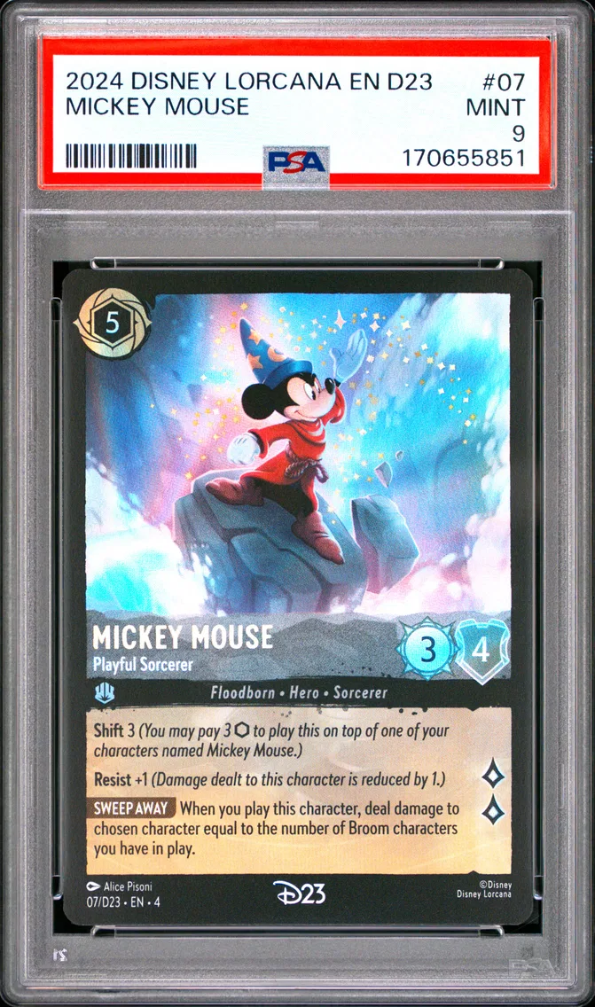 2024 #07 Mickey Mouse - Playful Sorcerer PSA 9 Disney Lorcana EN D23-D23 Expo Promo