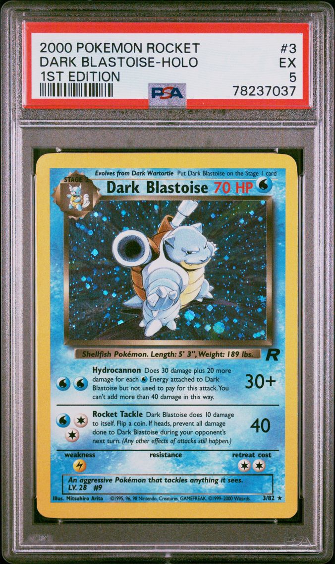 2000 #3 Dark Blastoise-Holo 1st Edition PSA 5 Rocket