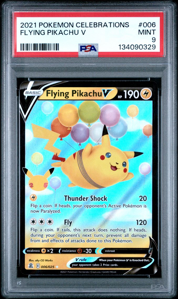 2021 #006 Flying Pikachu V PSA 9 Celebrations Pokemon