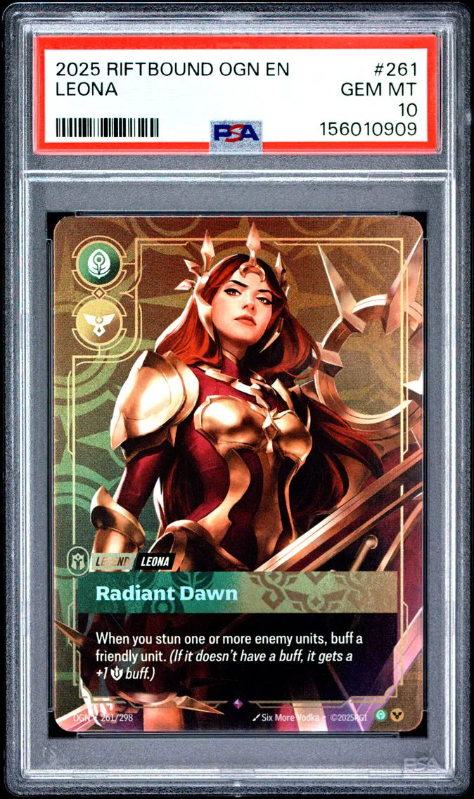 2025 #261 Leona - Radiant Dawn PSA 10 Riftbound: League of Legends Ogn-Origins