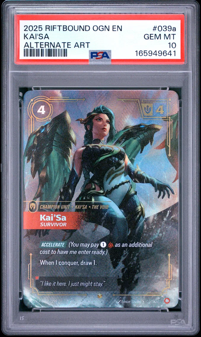 2025 #039a Kai'SA - Survivor PSA 10 Riftbound: League of Legends Ogn-Origins