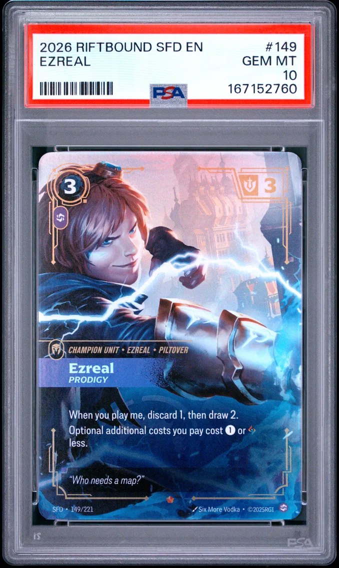 2026 #149 Ezreal - Prodigy PSA 10 Riftbound: League of Legends Sfd-Spiritforged