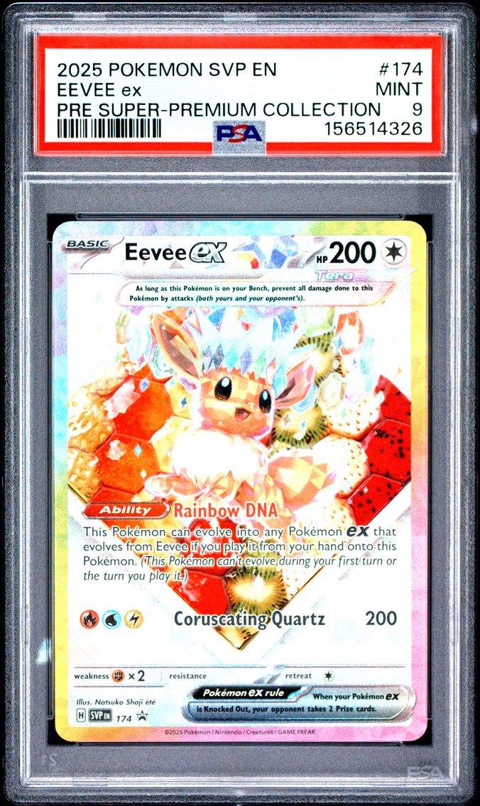 2025 #174 Eevee EX PSA 9 Svp EN-SV Black Star Promo