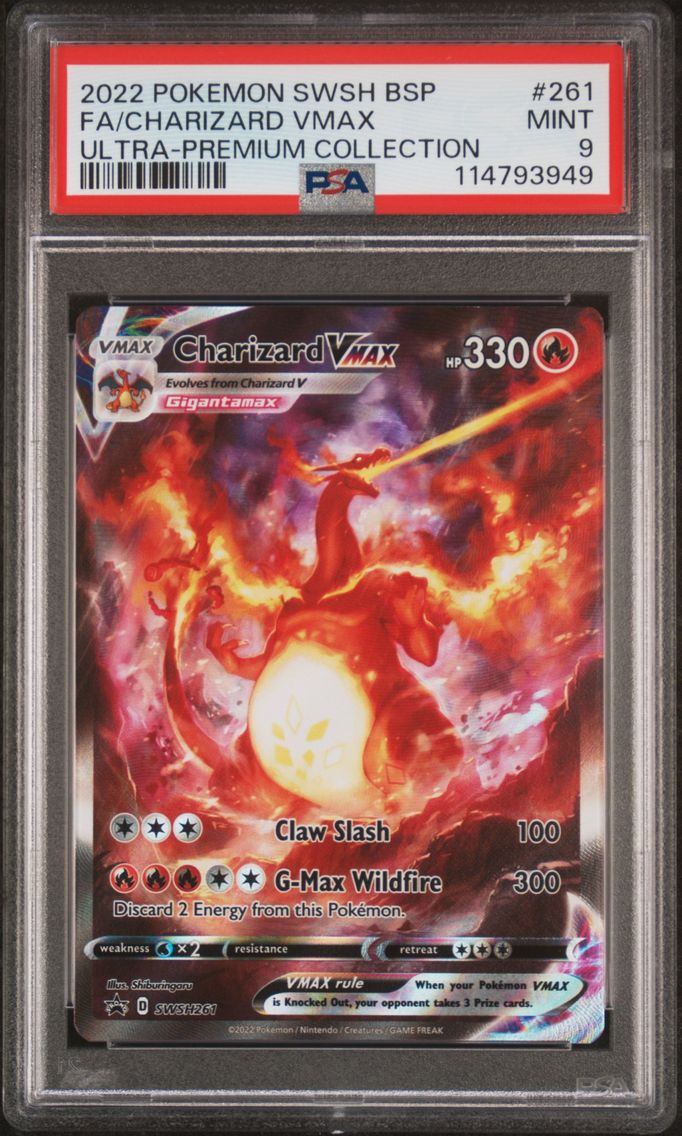 2022 #261 Full Art/Charizard Vmax PSA 9 Swsh Black Star Promo Pokemon