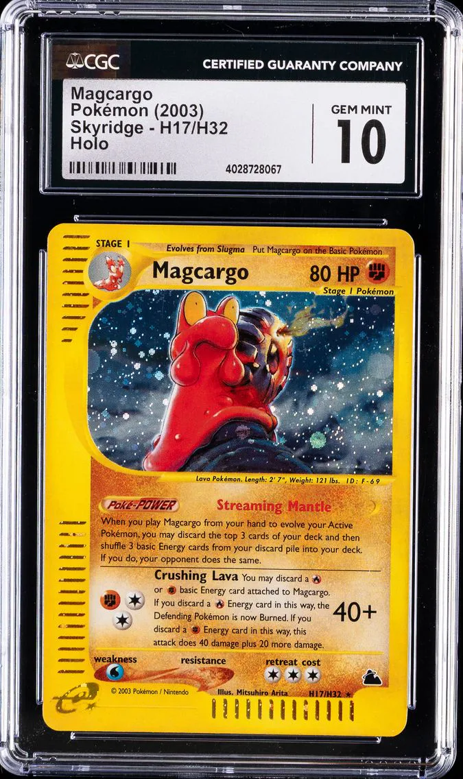 2003 #H17 Magcargo-Holo CGC 10 Skyridge Pokemon