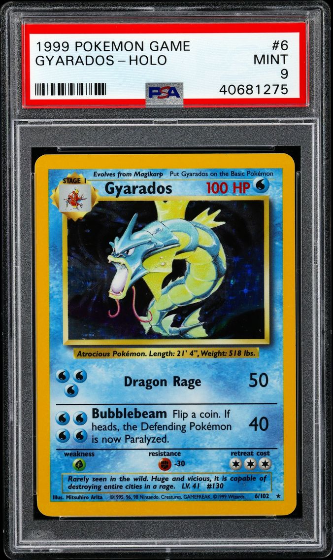1999 #6 Gyarados-Holo PSA 9 Game