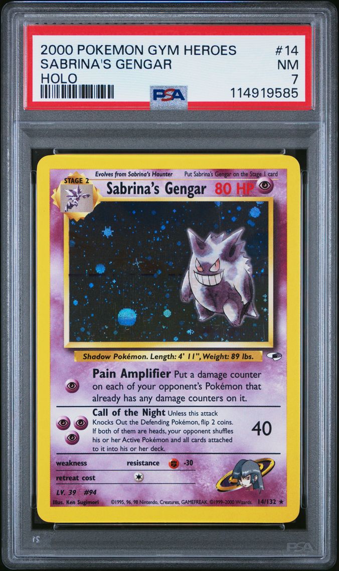 2000 #14 Sabrina's Gengar PSA 7 Gym Heroes Pokemon