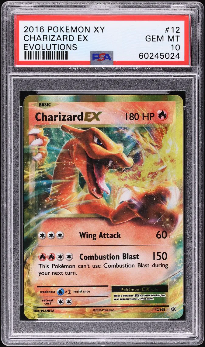 2016 #12 Charizard EX PSA 10 XY Evolutions Pokemon