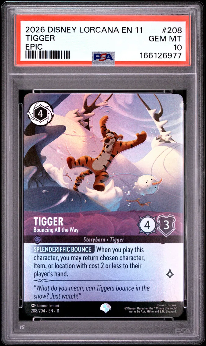 2026 #208 Tigger - Bouncing All the Way PSA 10 Disney Lorcana EN 11-Winterspell