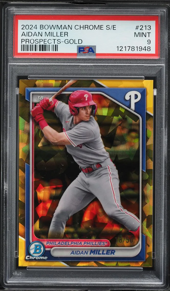 2024 #213 Aidan Miller PSA 9 Bowman Chrome Sapphire Edition Prospects