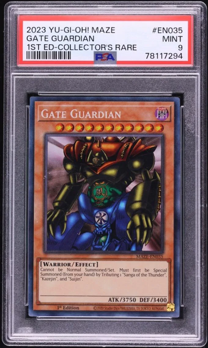 2023 #MAZE-EN035 Gate Guardian PSA 9 Yu-Gi-Oh! Maze Of Memories 1st Edition Collector's Rare