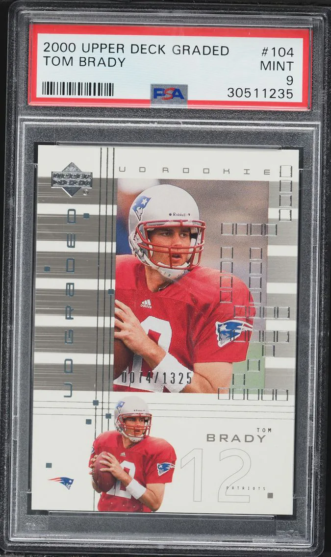 2000 #104 Tom Brady PSA 9 Upper Deck Graded Football