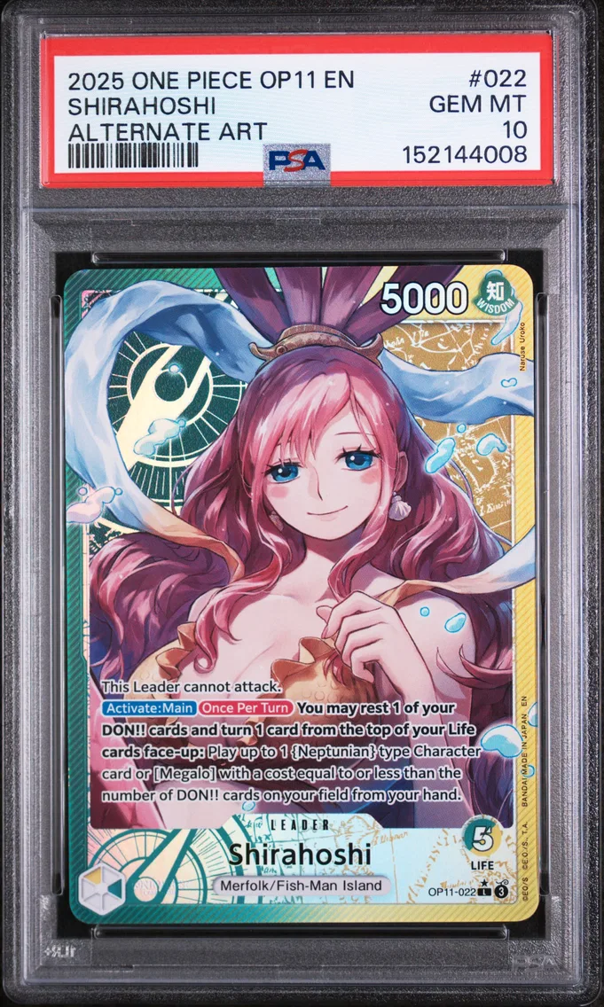 2025 #022 Shirahoshi PSA 10 One Piece OP11-A Fist of Divine Speed
