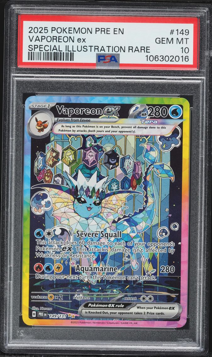 2024 #149 Vaporeon ex PSA 10 Pri