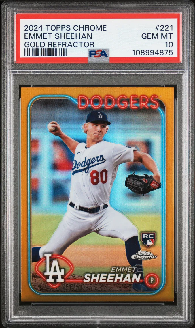 2024 #221 Emmet Sheehan PSA 10 Topps Chrome