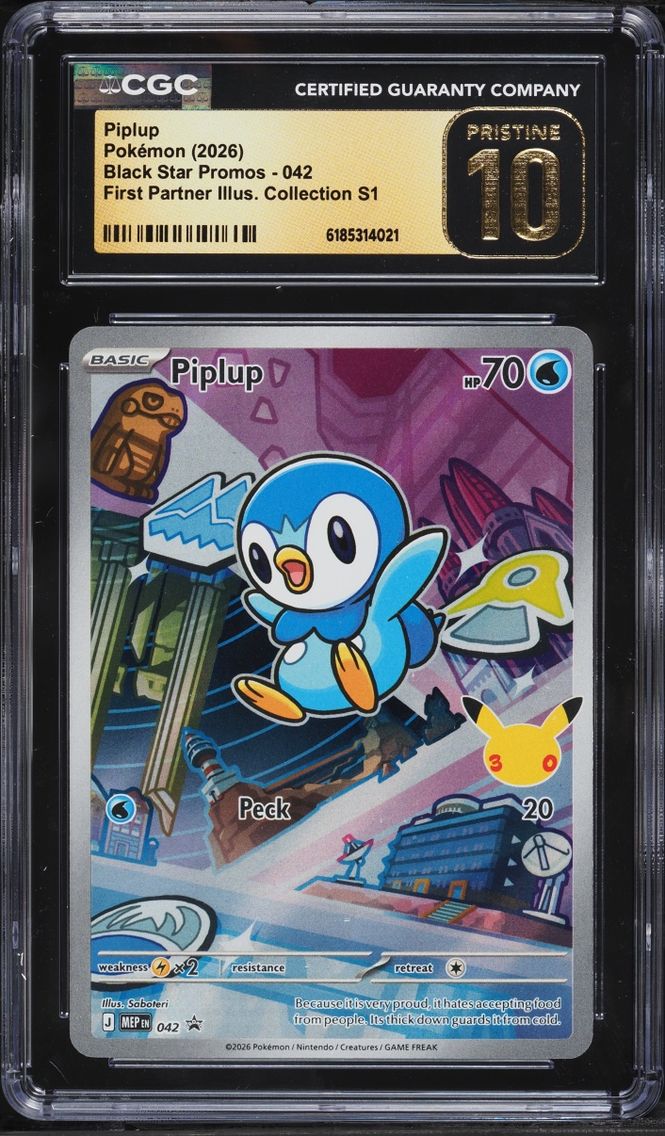 2026 #42 Piplup CGC 10 Pokemon Mega Promo First Partner Illustration Full Art