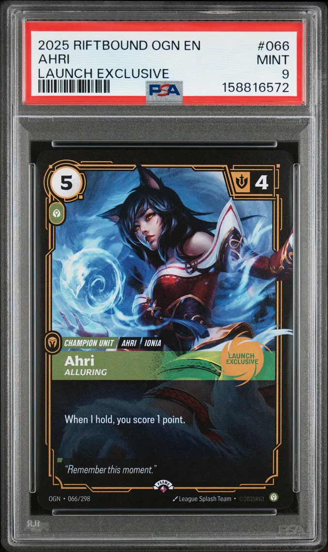 2025 #066 Ahri - Alluring PSA 9 Riftbound: League of Legends Ogn-Origins