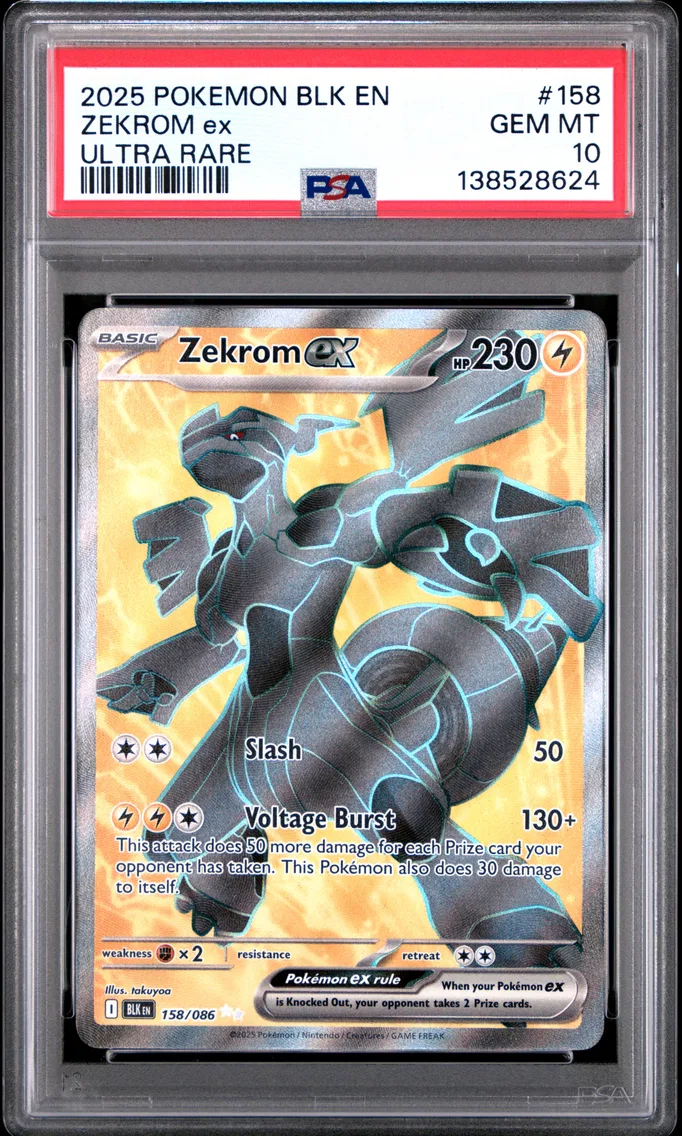 2025 #158 Zekrom EX PSA 10 Blk E