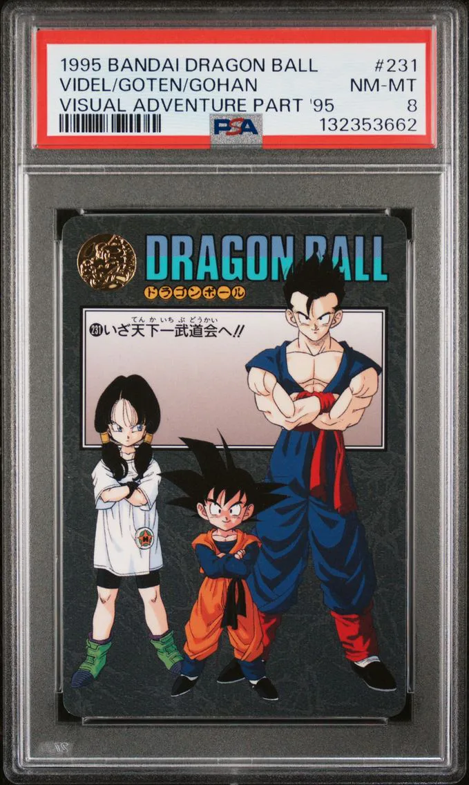 1995 #231 Son Gohan/Son Goten/Videl PSA 8 Bandai Dragon Ball Visual Adventure Part '95
