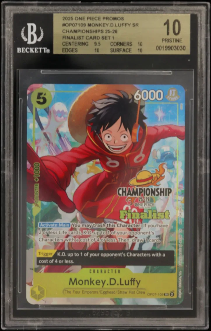2025 #OP07109 Monkey.D.Luffy SR/(Championships 25-26 Finalist Card Set 1) BGS 10 One Piece Card Game Promos