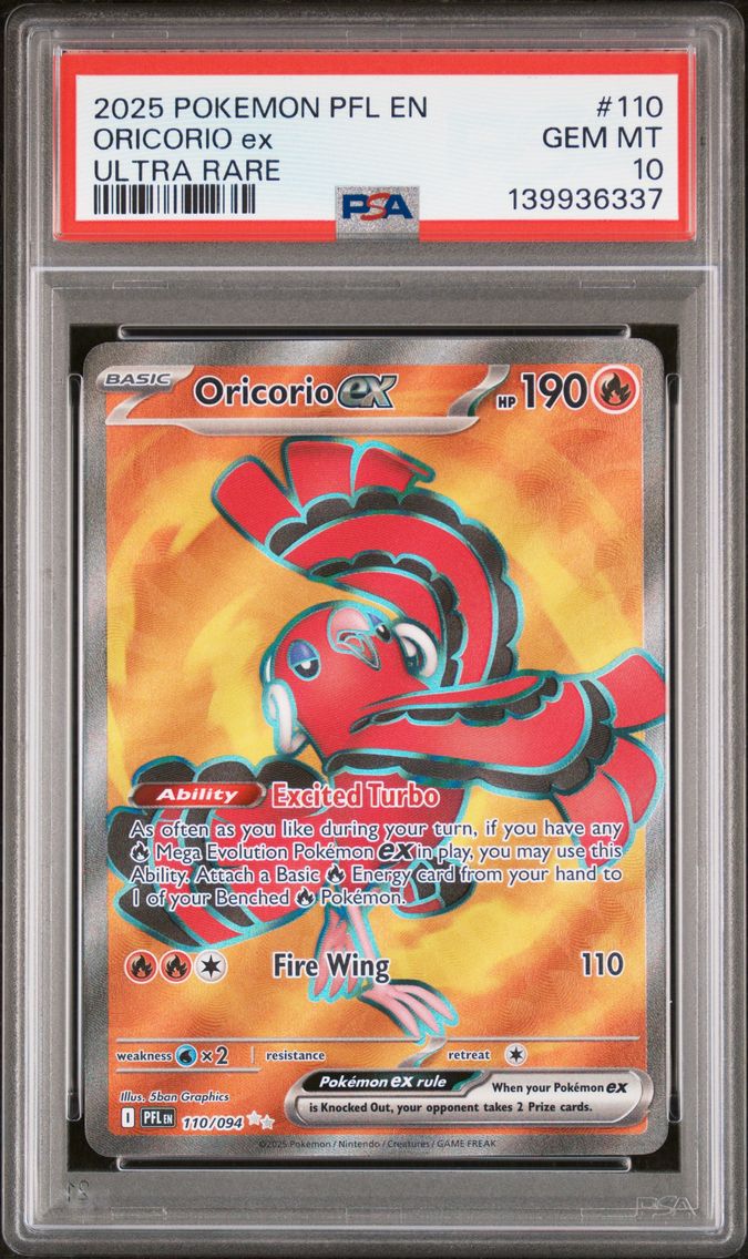 2025 #110 Oricorio EX PSA 10 Pfl EN-Phantasmal Flames Pokemon