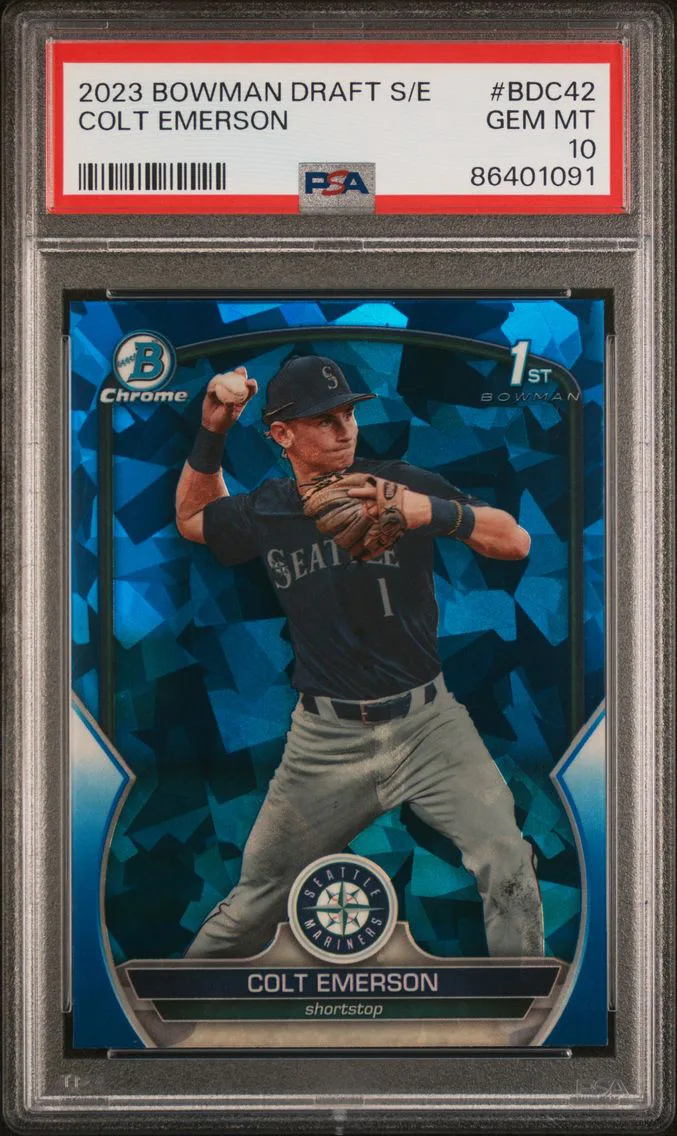 2023 #BDC42 Colt Emerson PSA 10 Bowman Draft Sapphire Edition