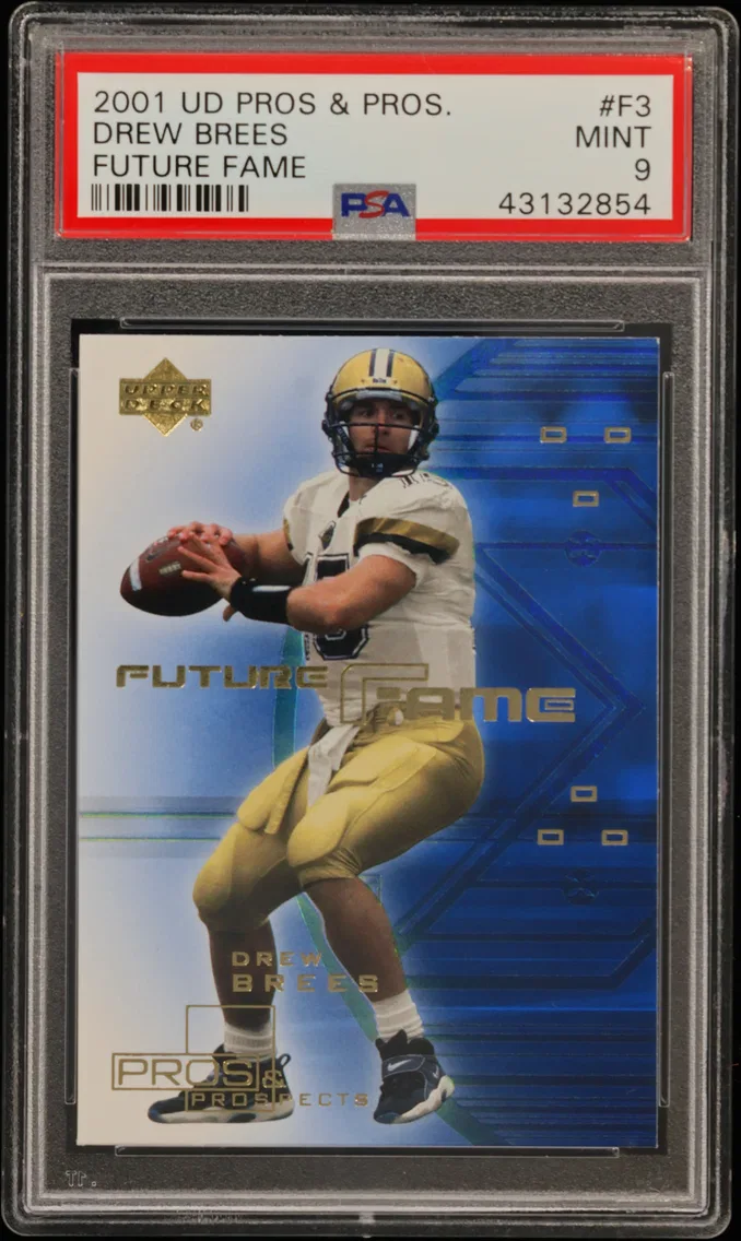 2001 #F3 Drew Brees PSA 9 Upper Deck Pros & Prospects Future Fame