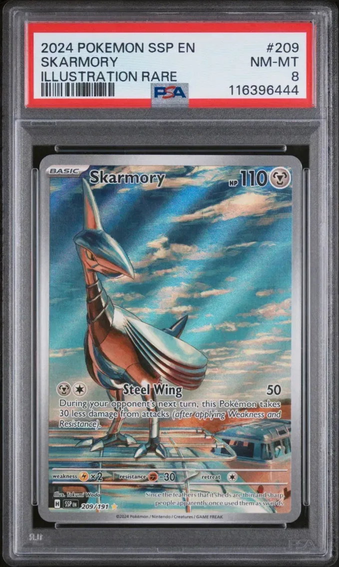 2024 #209 Skarmory PSA 8 Ssp EN-Surging Sparks