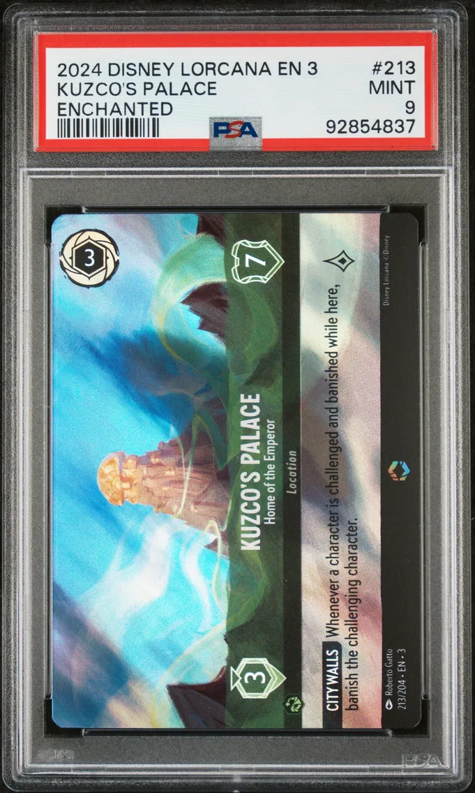 2024 #213 Kuzco's Palace - Home of the Emperor PSA 9 Disney Lorcana EN 3-Into the Inklands