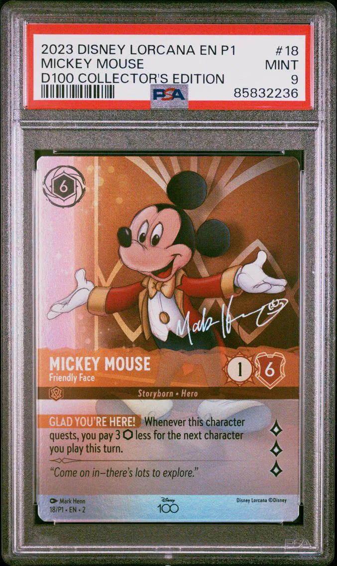 2023 #18 Mickey Mouse - Friendly Face PSA 9 Disney Lorcana EN P1-Promo