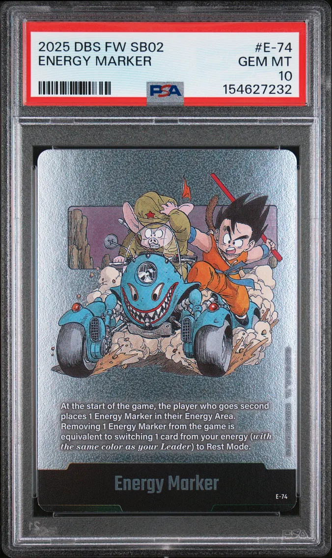 2025 #E-74 Energy Marker PSA 10 Dragon Ball Super Card Game Fusion World Manga Booster 02