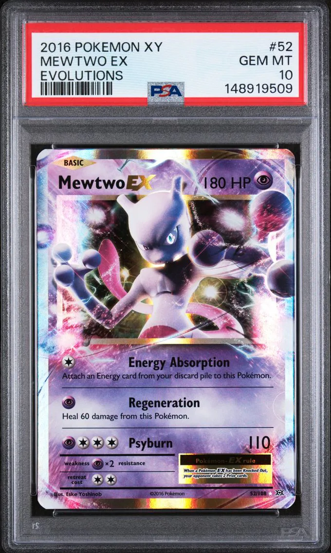 2016 #52 Mewtwo EX PSA 10 XY Evolutions