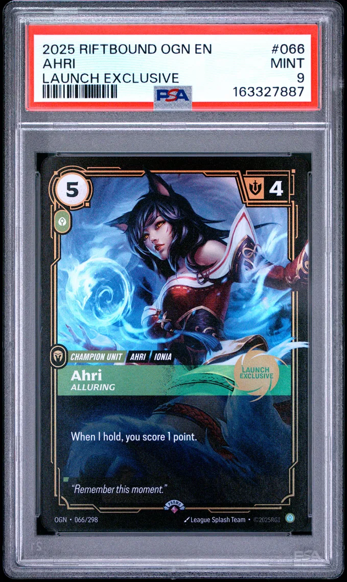 2025 #066 Ahri - Alluring PSA 9 Riftbound: League of Legends Ogn-Origins