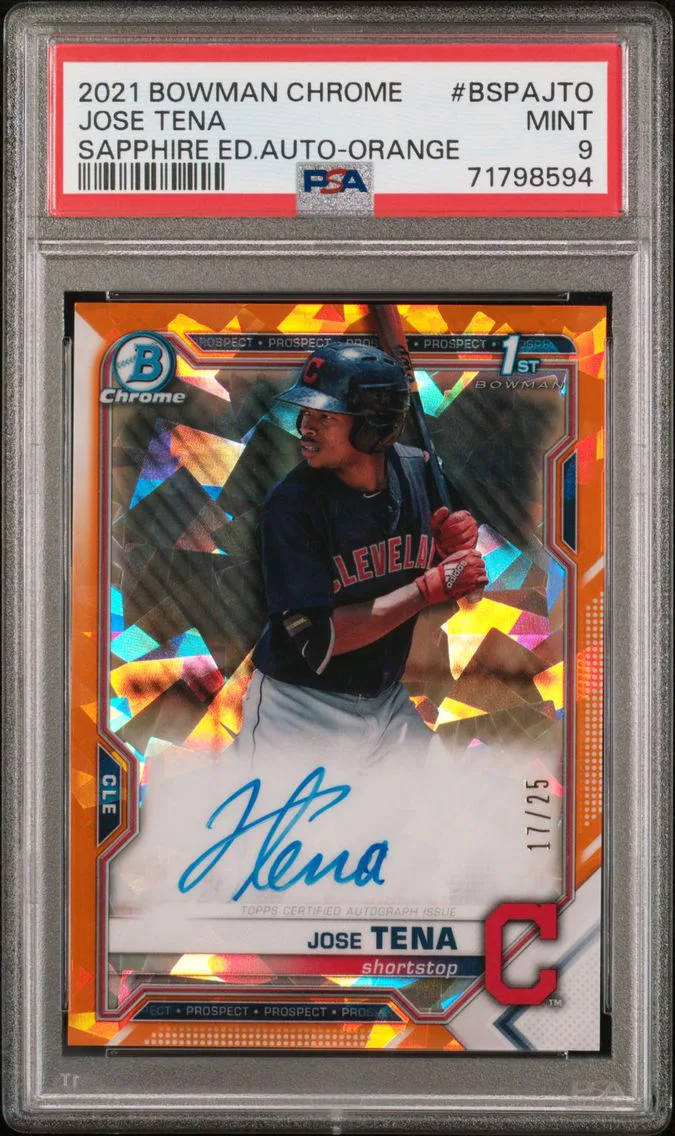 2021 #BSPAJTO Jose Tena PSA 9 Bowman Chrome Sapphire Edition Autographs