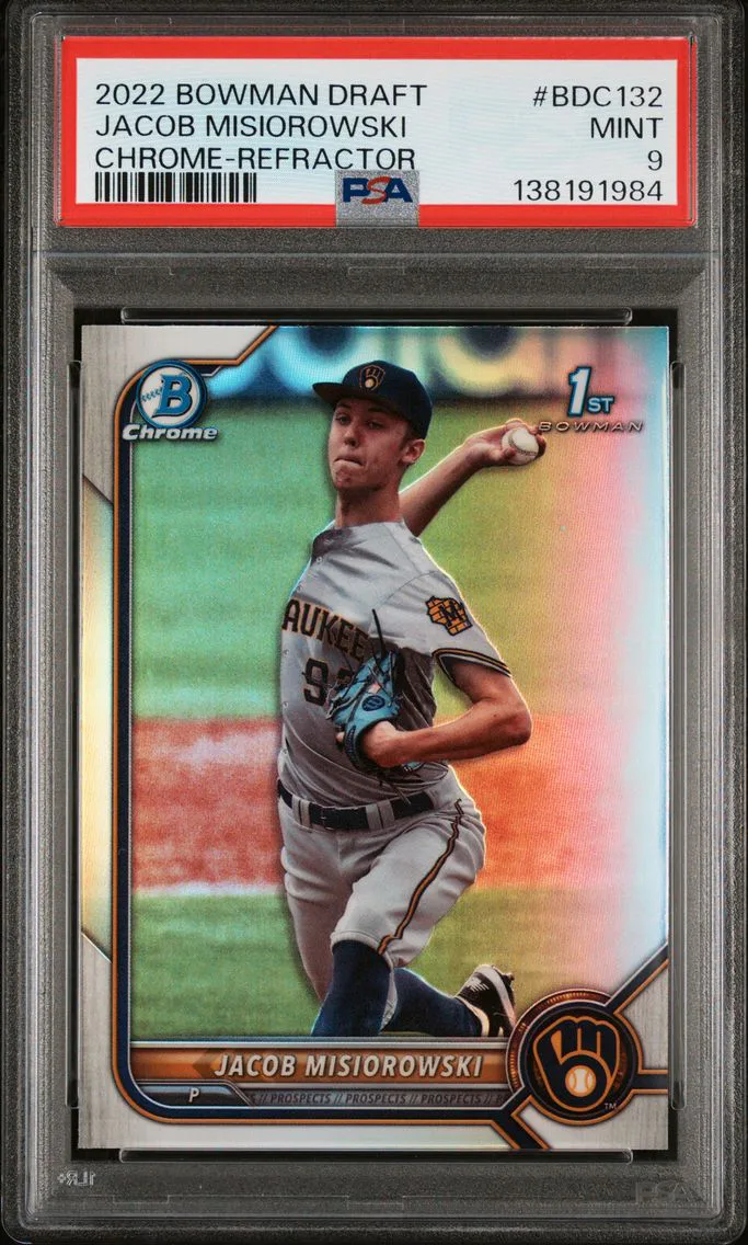 2022 #BDC132 Jacob Misiorowski PSA 9 Bowman Draft