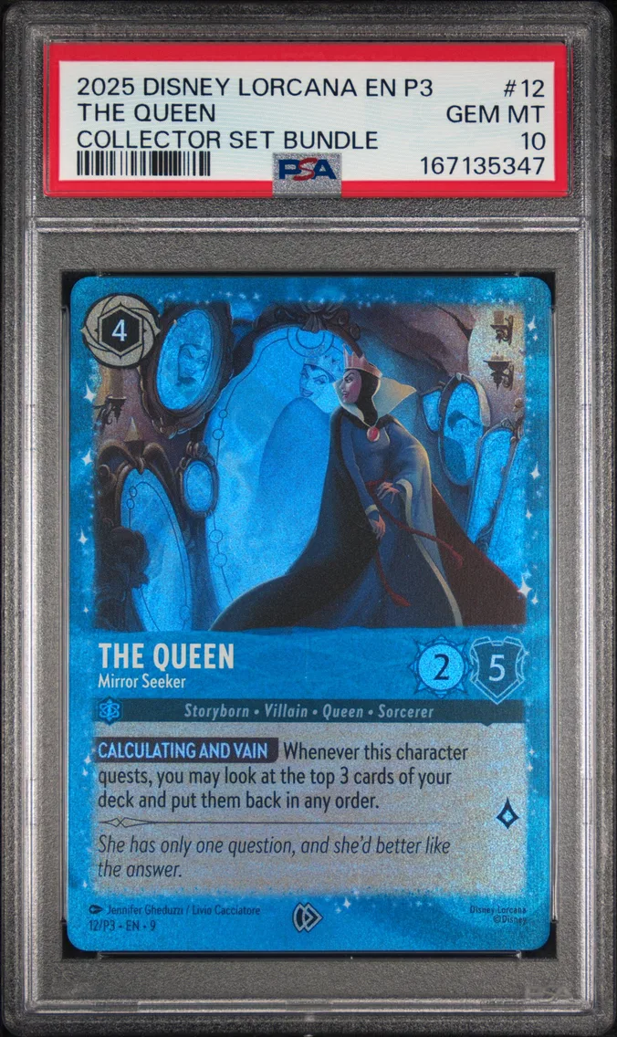 2025 #12 The Queen - Mirror Seeker PSA 10 Disney Lorcana EN P3-Promo