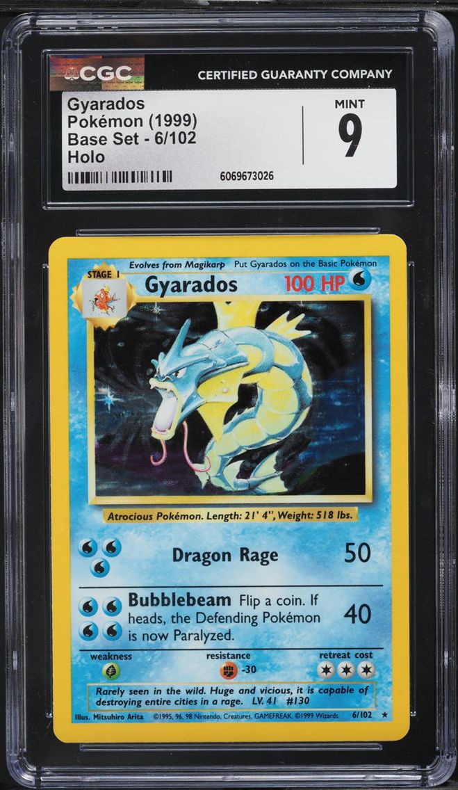 1999 Pokemon Base Set Holo Gyarados #6 CGC 9 MINT