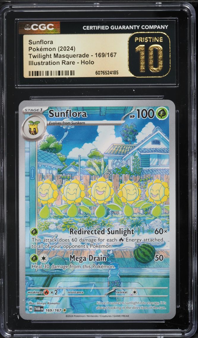 2024 #169 Sunflora CGC 10 Pristine Twm EN-Twilight Masquerade Pokemon