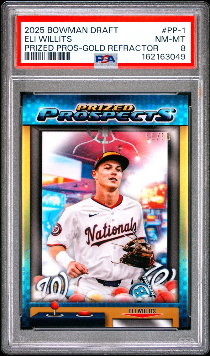 2025 #PP-1 Eli Willits PSA 8 Bowman Draft Prized Prospects