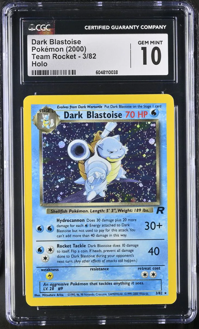 2000 #3 Dark Blastoise CGC 10 Team Rocket - Unlimited - English