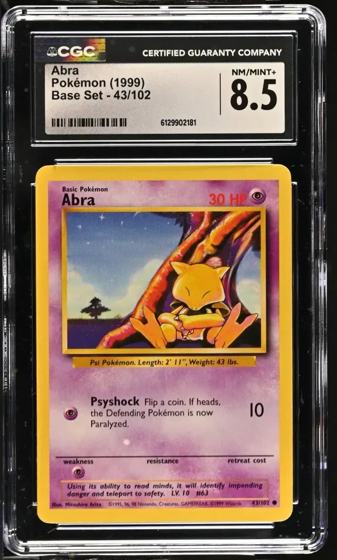 1999 Base Set - Unlimited - English Abra #43 CGC 8.5