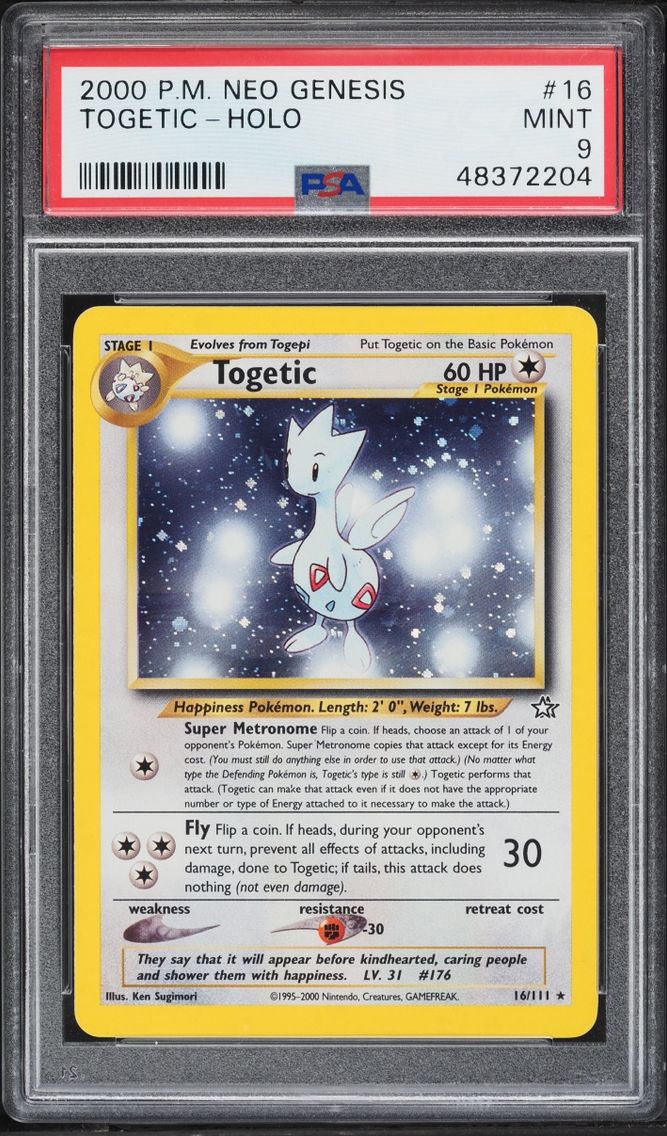 2000 #16 Togetic PSA 9 Pokemon Neo Genesis Holo