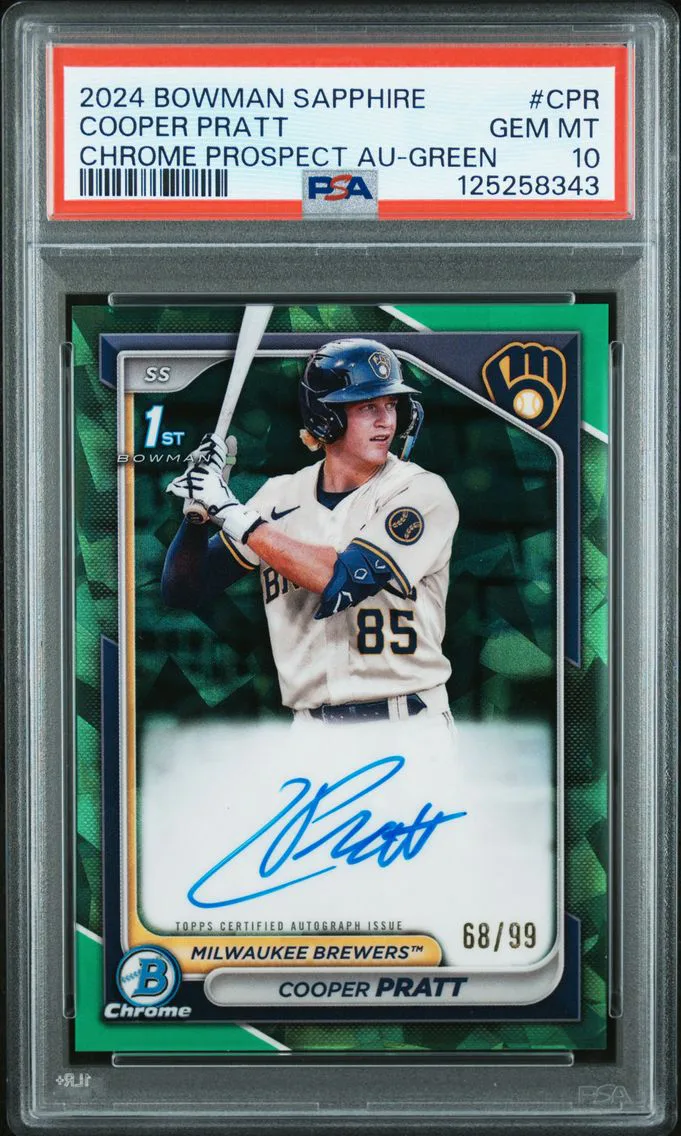2024 #CPR Cooper Pratt PSA 10 Bowman Sapphire Edition Chrome Prospects Sapphire Autographs