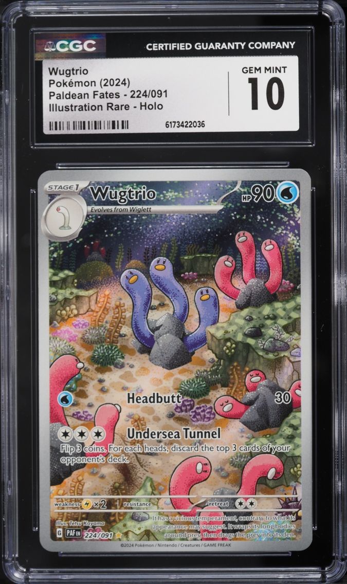 2024 Pokemon Scarlet & Violet Paldean Fates IR Wugtrio #224 CGC 10 GEM MINT