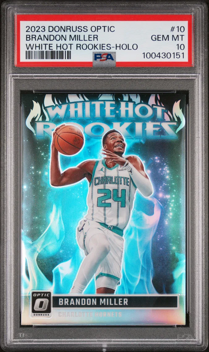 2023 #10 Brandon Miller PSA 10 Panini Donruss Optic White Hot Rookies