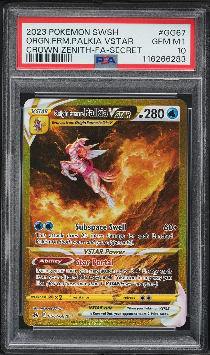 2023 #GG67 Full Art/Origin Forme Palkia Vstar PSA 10 Sword and Shield Crown Zenith Pokemon