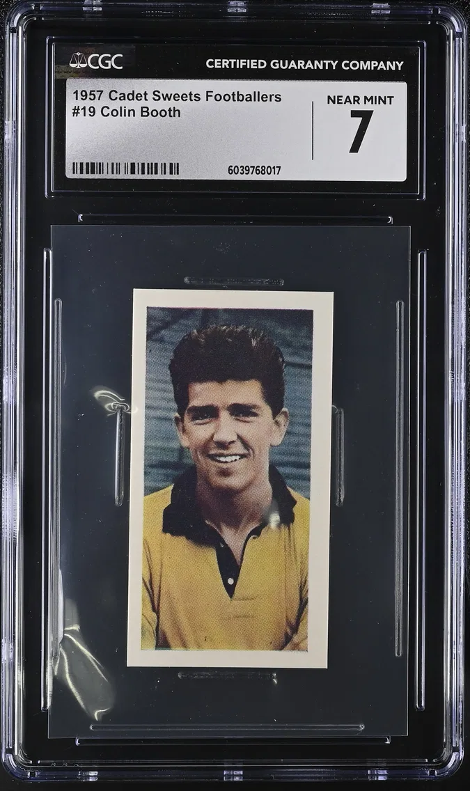 1957 #19 Colin Booth CGC 7 Cadet Sweets Footballers