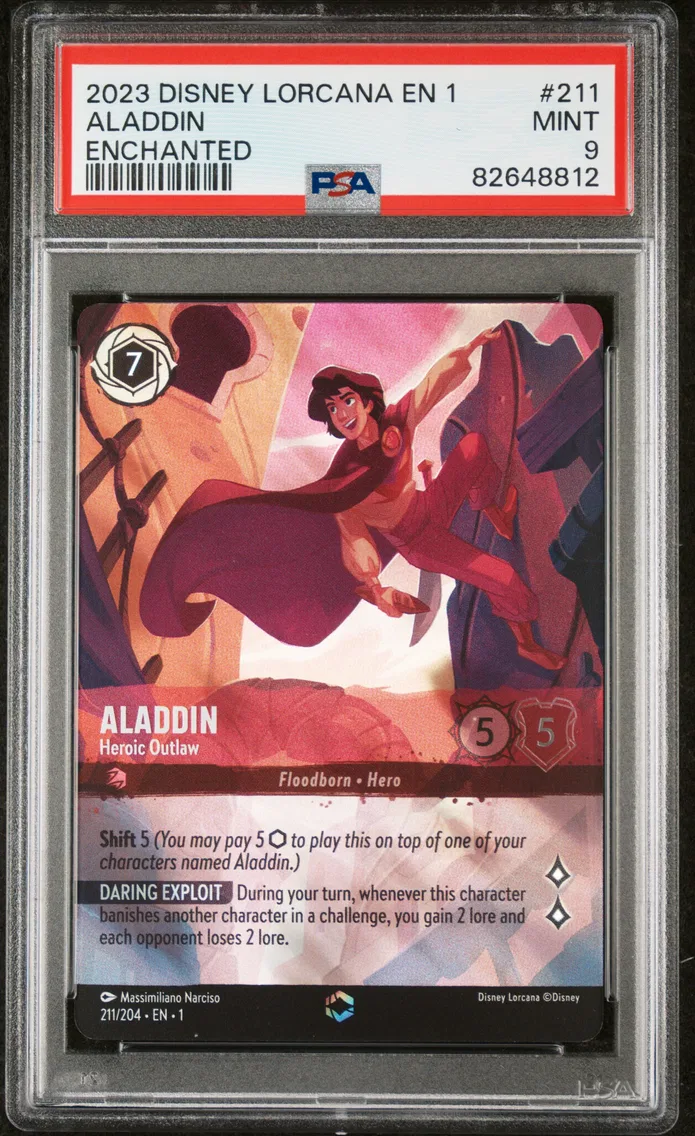 2023 #211 Aladdin - Heroic Outlaw PSA 9 Disney Lorcana EN 1-the First Chapter